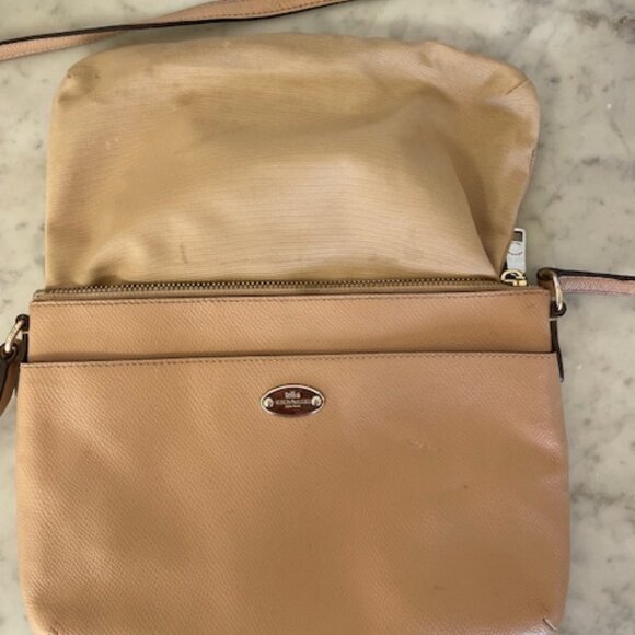 COACH East/West Pop Crossbody Tan Purse Adjustable Shoulder Bag F52881 - Picture 13 of 17